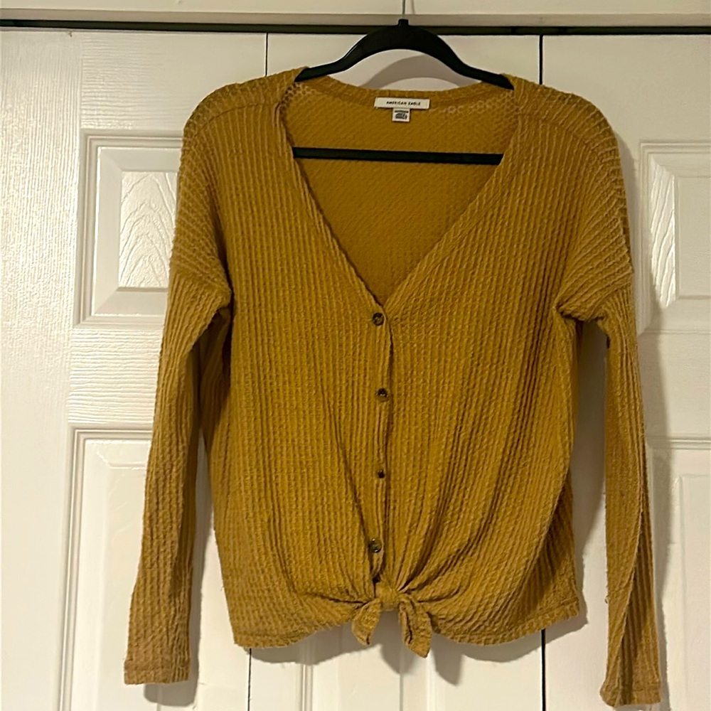 American Eagle tie waist top